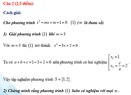 Đáp án đề thi vào lớp 10 năm 2021 môn Toán tỉnh Ninh Bình