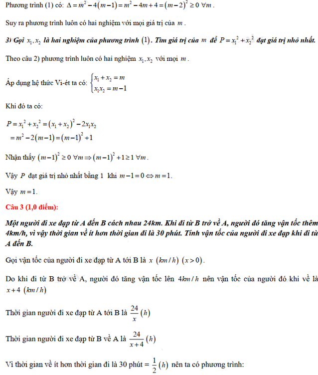 Đáp án đề thi vào lớp 10 năm 2021 môn Toán tỉnh Ninh Bình