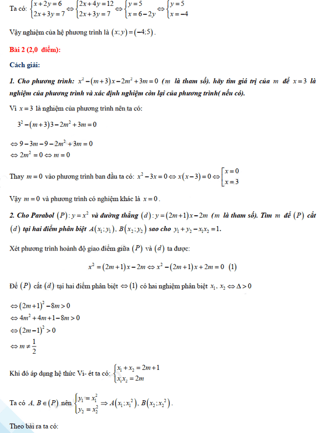 Đáp án đề thi vào lớp 10 năm 2021 môn Toán tỉnh Bình Định