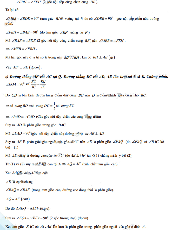 Đáp án đề thi vào lớp 10 năm 2021 môn Toán tỉnh Bình Định