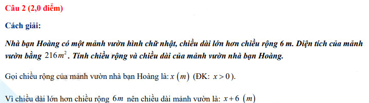 Đáp án đề thi vào lớp 10 năm 2021 môn Toán tỉnh Cao Bằng