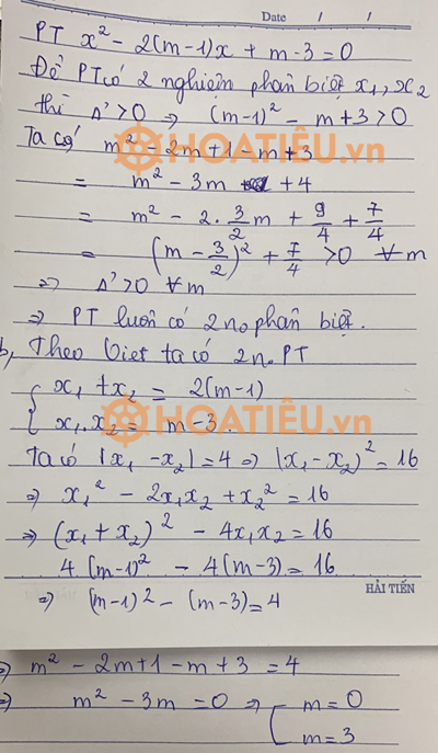 Đáp án đề thi vào lớp 10 năm 2021 môn Toán tỉnh Hải Dương
