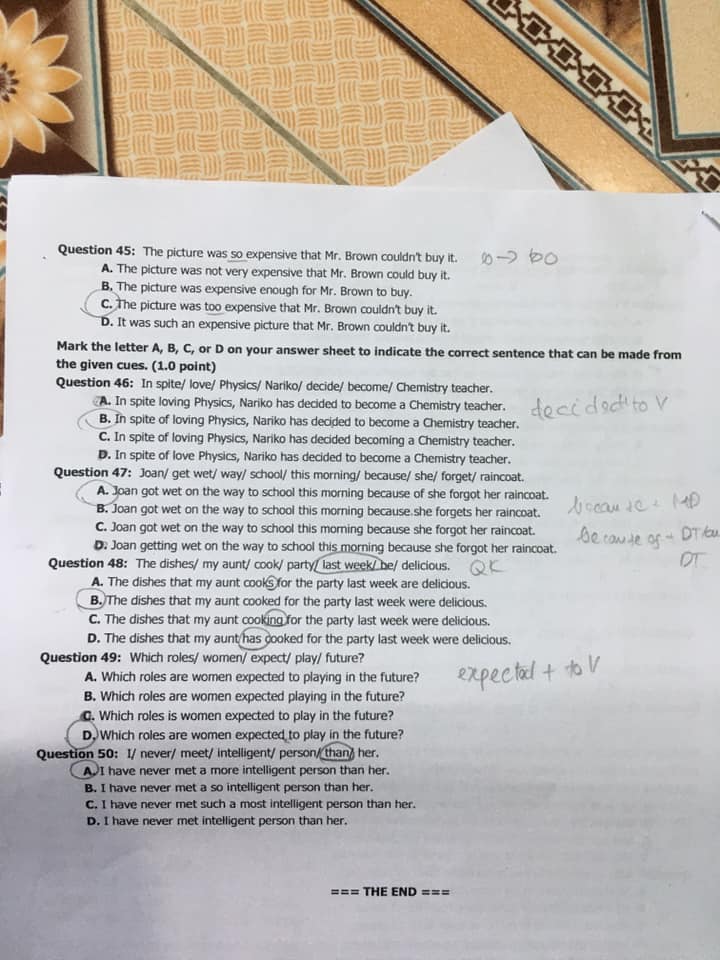 Đề thi vào 10 môn Anh Hải Dương 2021 mã 101