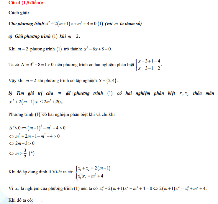 Đáp án đề thi vào lớp 10 năm 2021 môn Toán tỉnh Bắc Kạn