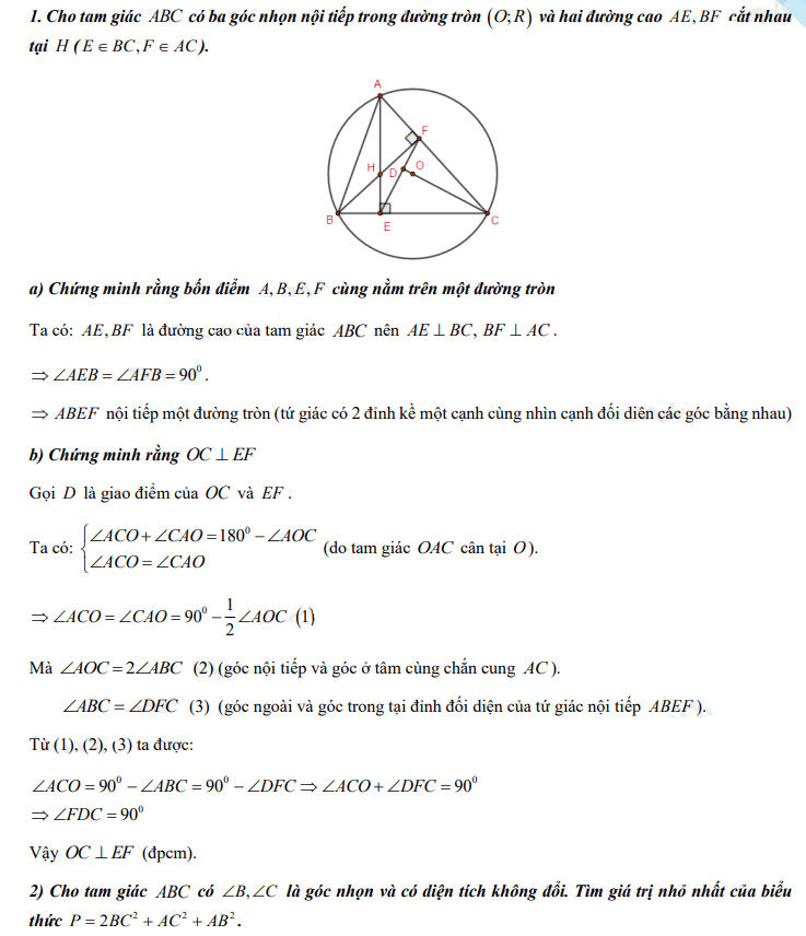 Đáp án đề thi vào lớp 10 năm 2021 môn Toán tỉnh Hải Dương