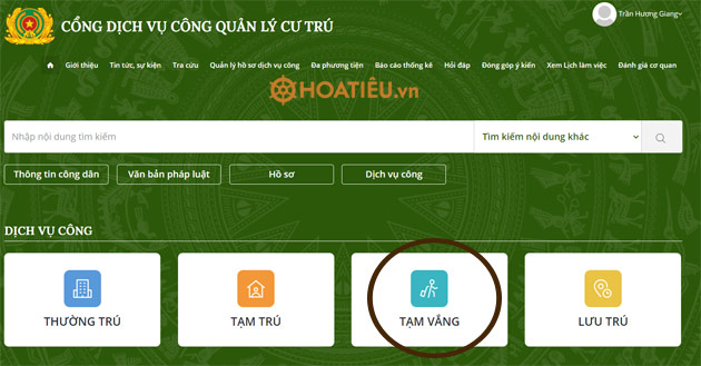 Cách đăng ký tạm vắng online 