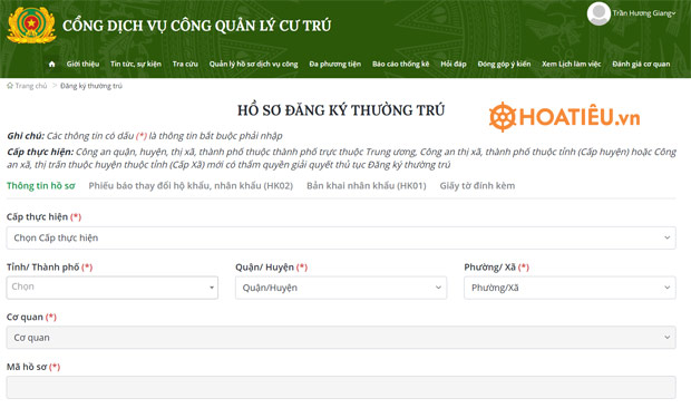 Cách đăng ký thường trú online 