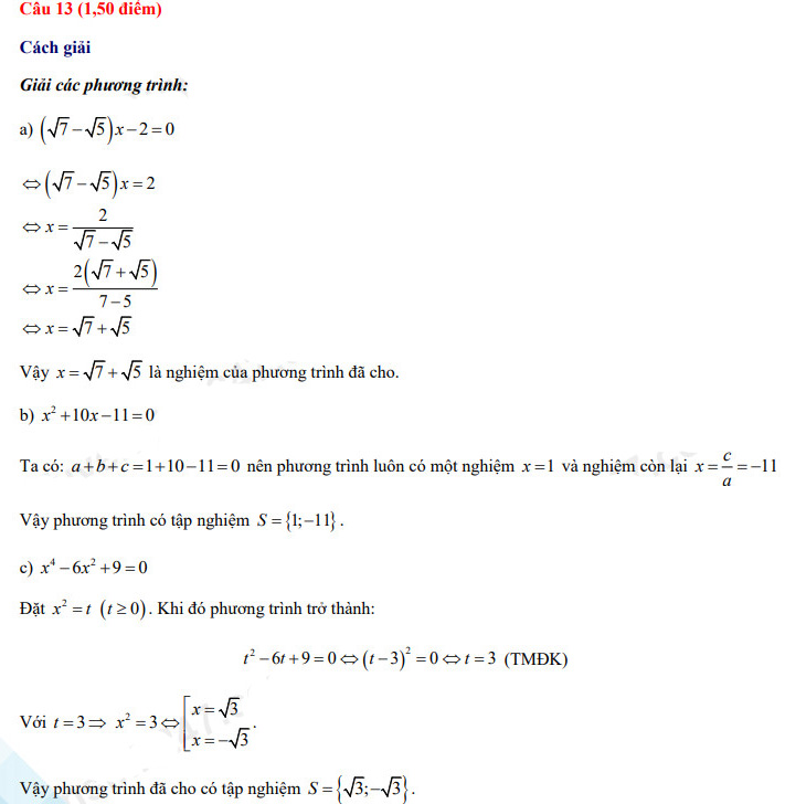 Đáp án đề thi vào lớp 10 năm 2021 môn Toán tỉnh Phú Yên