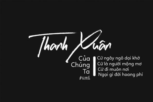 STT thanh xuân nền đen