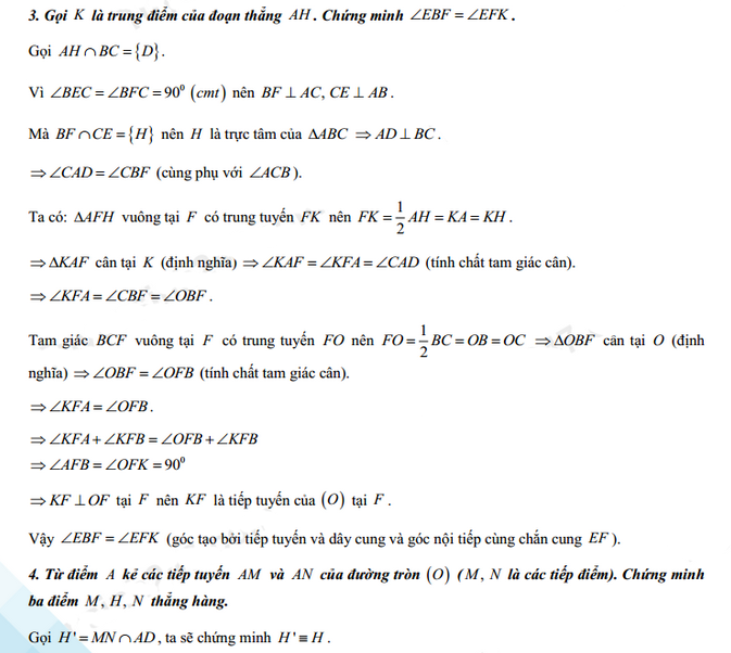 Đáp án đề thi vào lớp 10 năm 2021 môn Toán tỉnh Hà Nam