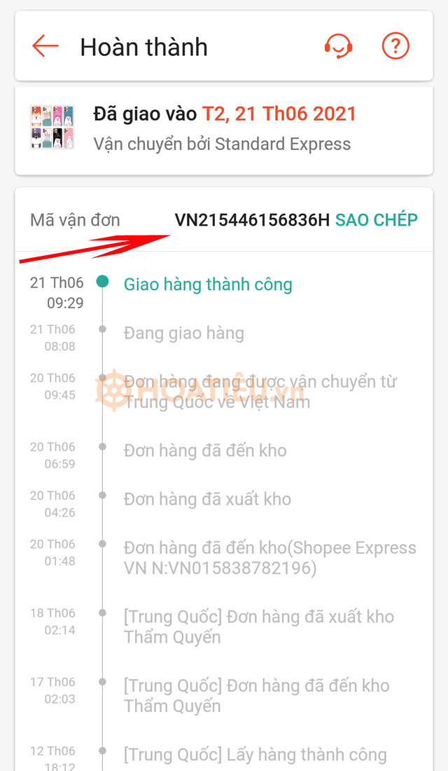 Hướng dẫn tra cứu mã vận đơn Standard Express trên Shopee