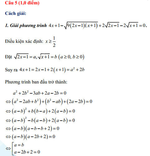 Đáp án đề thi vào lớp 10 môn Toán Nam Định 2021