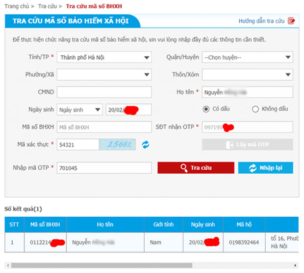 Tra cứu số hộ khẩu online