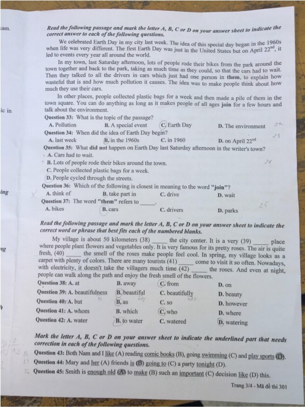 Đề thi Anh vào lớp 10 2021 Thái Bình