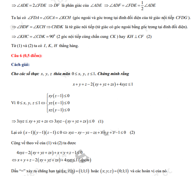 Đáp án đề thi vào lớp 10 Toán tỉnh Quảng Trị 2021