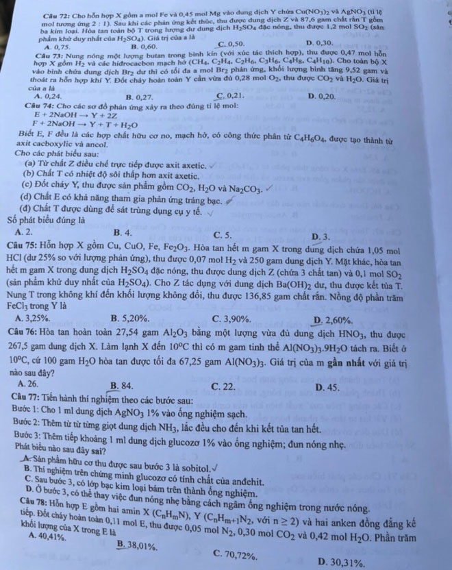 Đề thi Hóa THPT quốc gia 2021