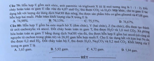 Đề Hóa THPT 2021