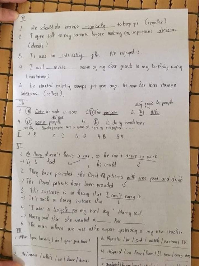 Đáp án đề thi tuyển sinh vào lớp 10 môn Anh tỉnh Lạng Sơn 2021