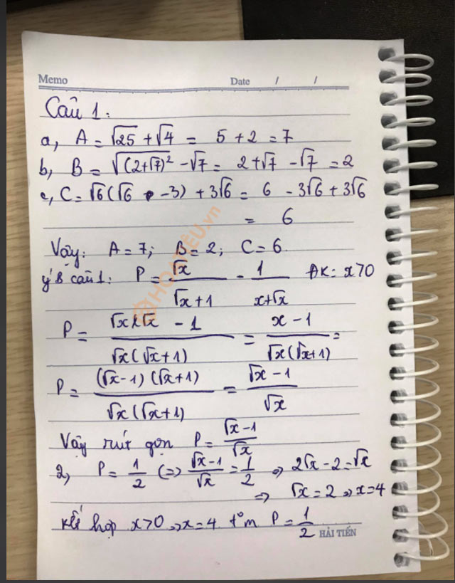 Đáp án đề thi tuyển sinh vào lớp 10 môn Toán tỉnh Lạng Sơn 2021