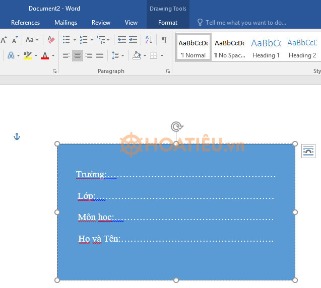 Cách làm nhãn vở đẹp trên Word