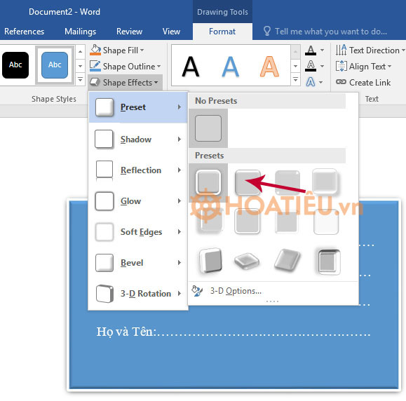 Cách làm nhãn vở đẹp trên Word