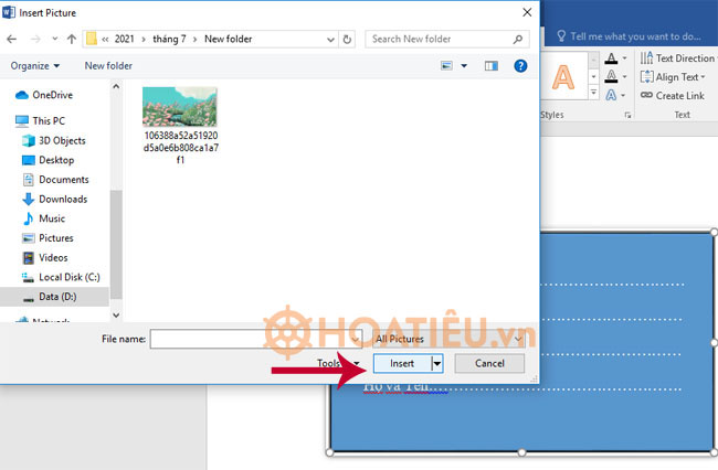 Cách làm nhãn vở đẹp trên Word