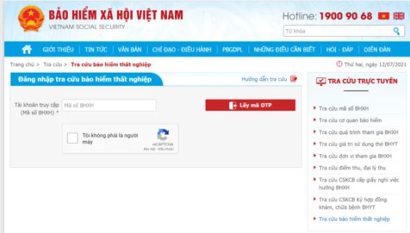 Tra cứu bảo hiểm thất nghiệp