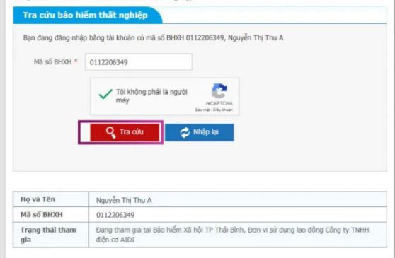 Tra cứu bảo hiểm thất nghiệp