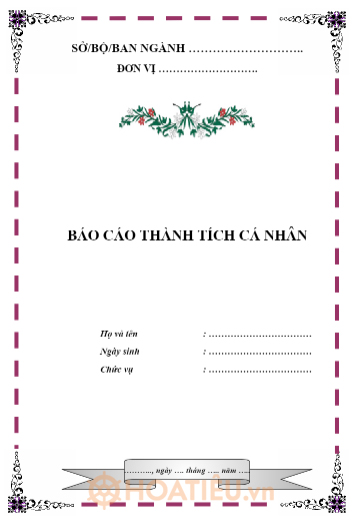  Mẫu bìa báo cáo thành tích mới