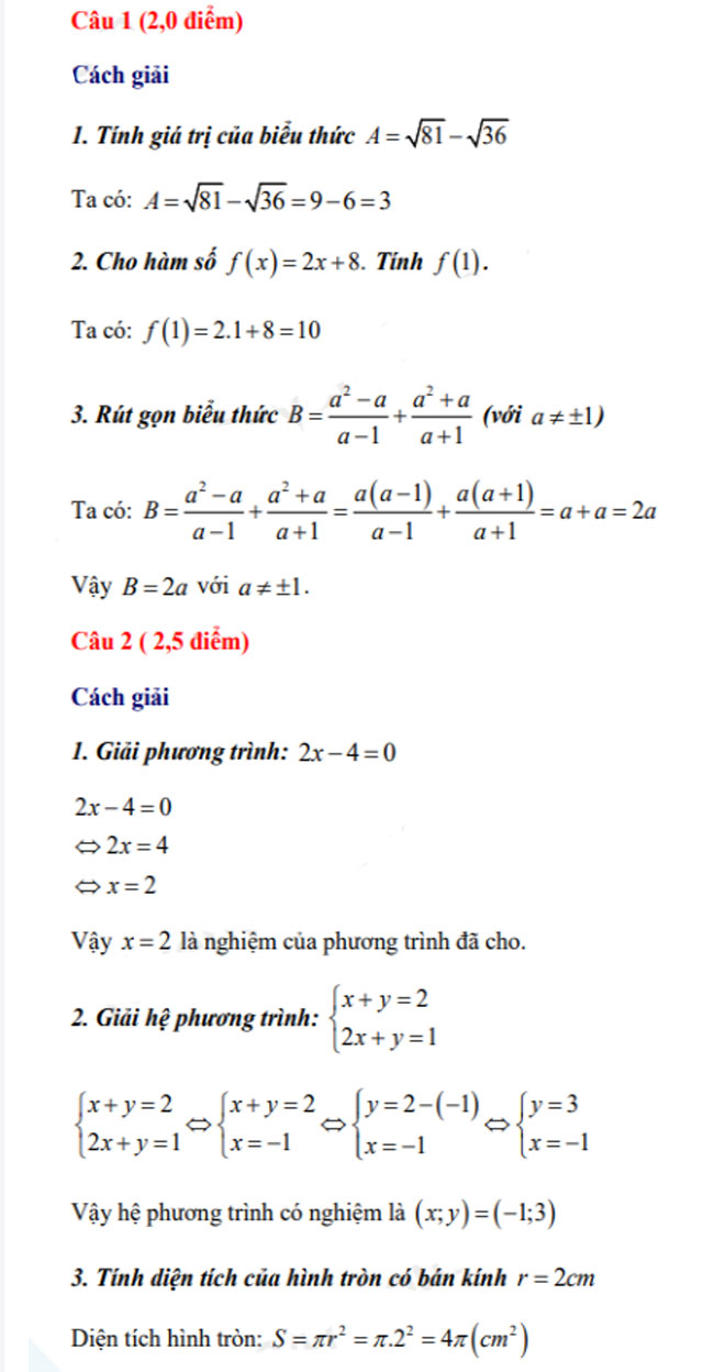 3. Đáp án đề thi tuyển sinh vào lớp 10 môn Toán Kon Tum 2021