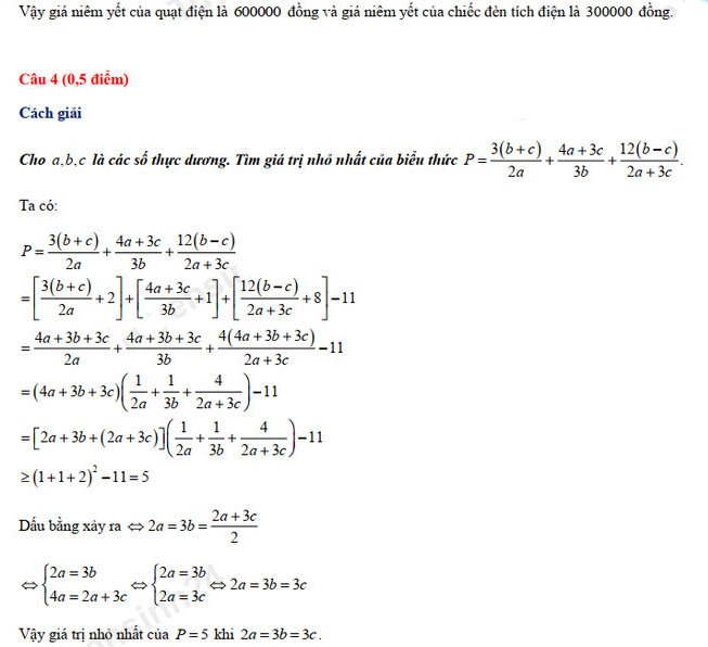 Đáp án đề thi vào lớp 10 Toán tỉnh Bắc Ninh 2021