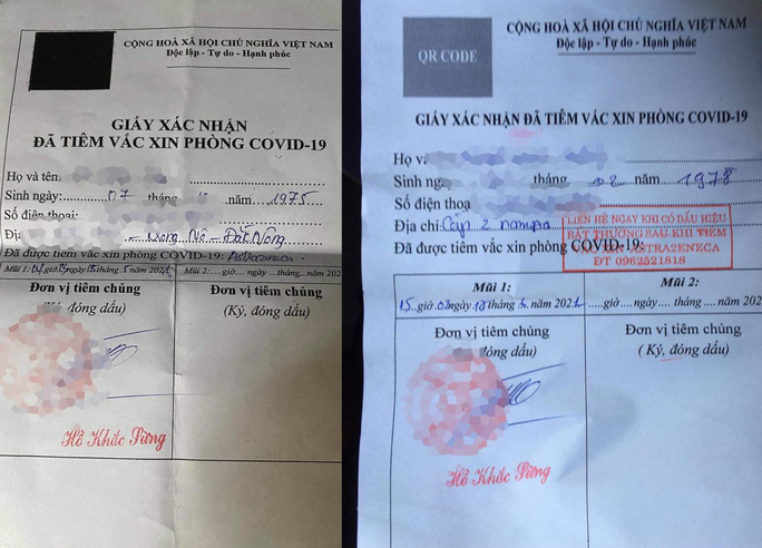 Mẫu giấy xác nhận đã tiêm vắc xin Covid-19