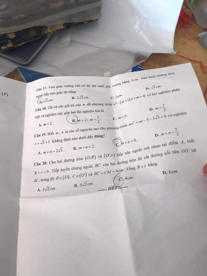 Đề thi tuyển sinh lớp 10 môn Toán 2021 Bắc Ninh
