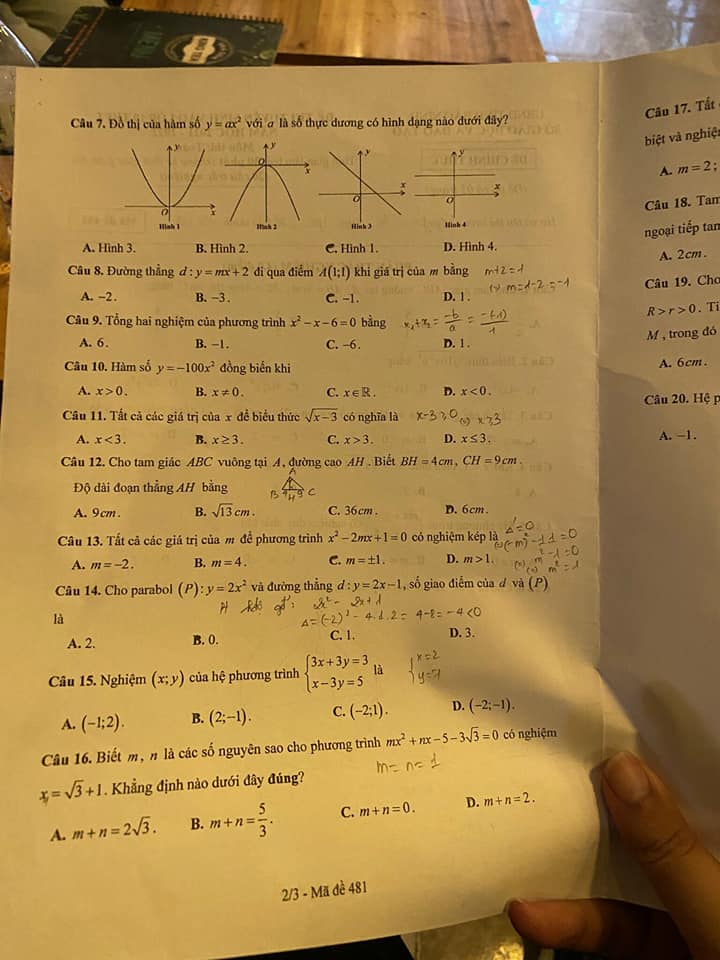 Đề thi tuyển sinh lớp 10 môn Toán 2021 Bắc Ninh