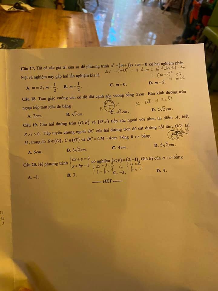 Đề thi tuyển sinh lớp 10 môn Toán 2021 Bắc Ninh
