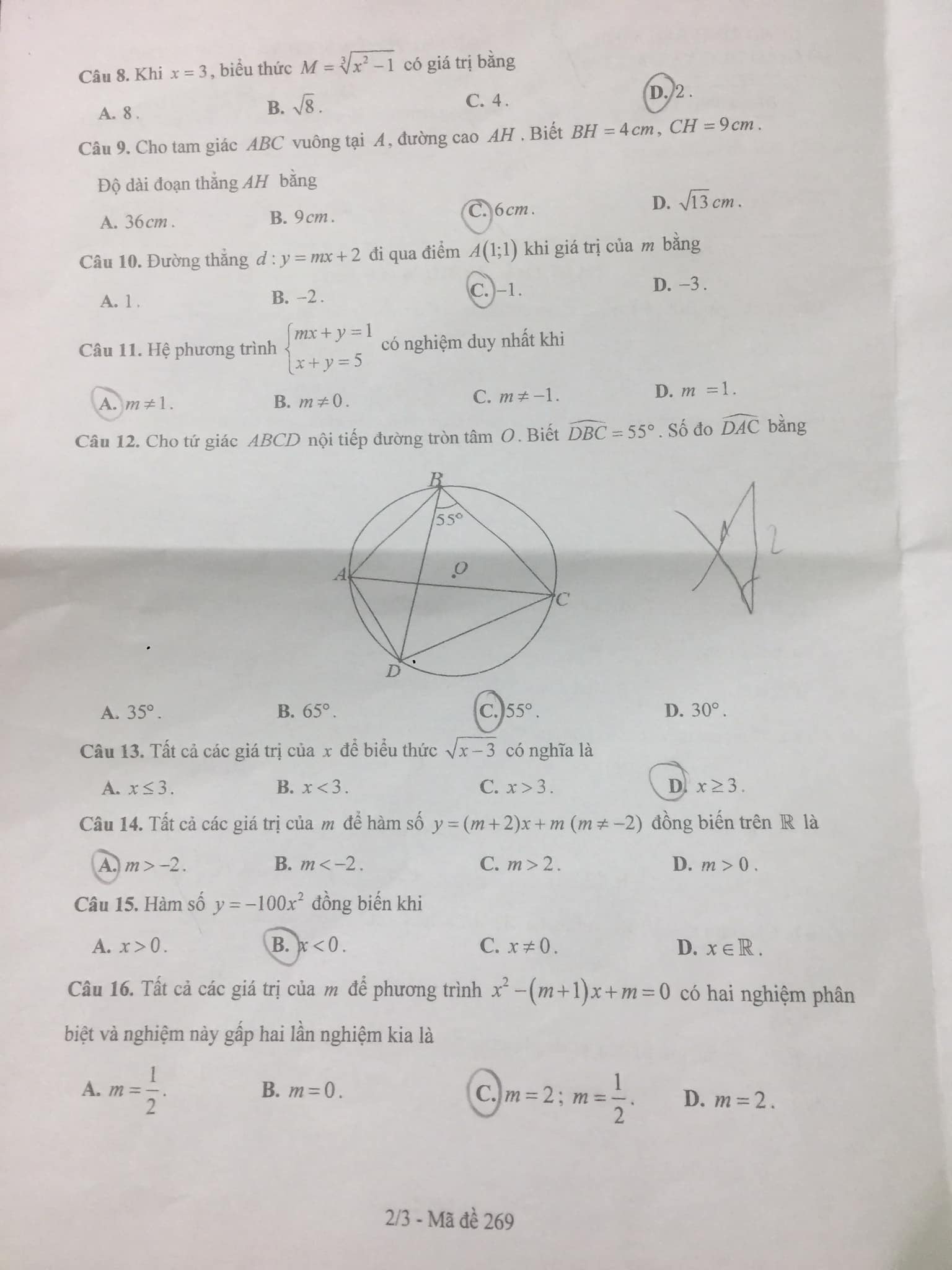Đề thi tuyển sinh lớp 10 môn Toán 2021 Bắc Ninh
