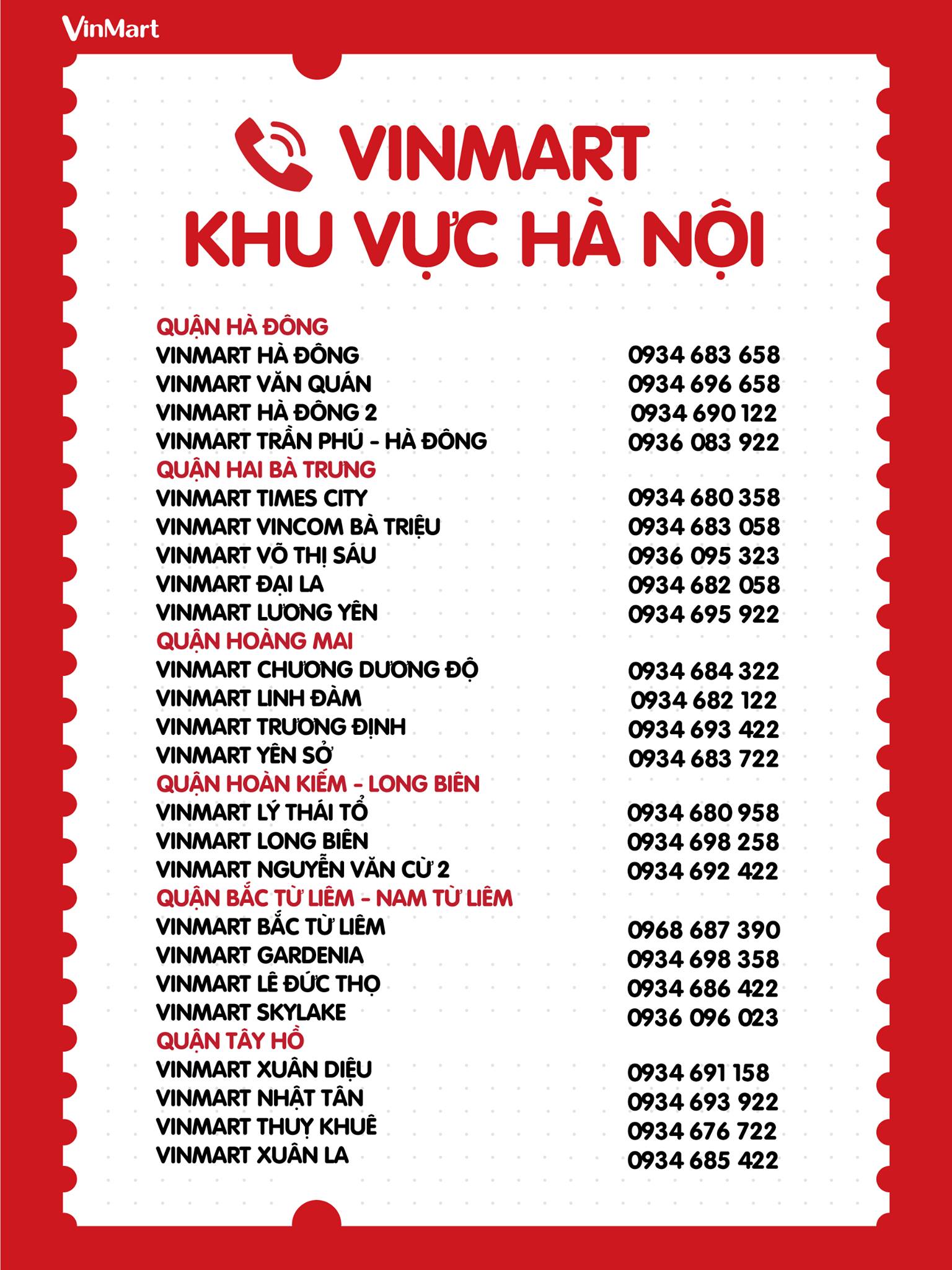 Số điện thoại đặt hàng Vinmart