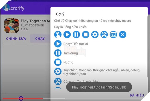 Auto câu cá Play Together trên điện thoại