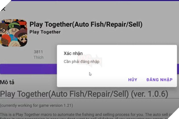 Auto câu cá Play Together trên điện thoại