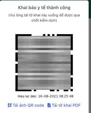 Cách lấy mã QR khai báo di biến động dân cư