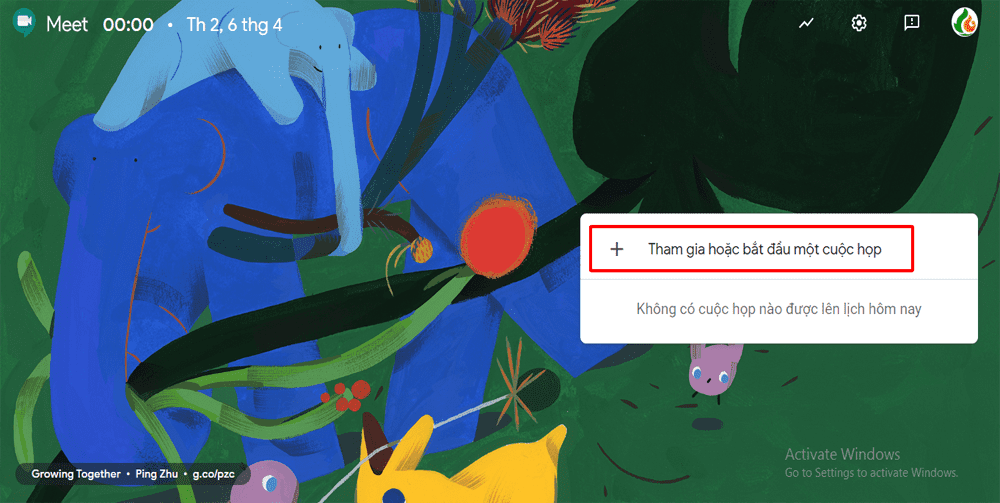 Cách đăng nhập google meet cho máy tính