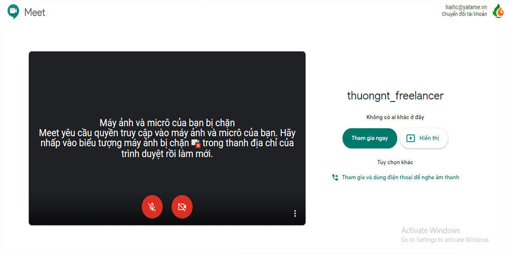 Cách tham gia lớp học tại google meet cho máy tính