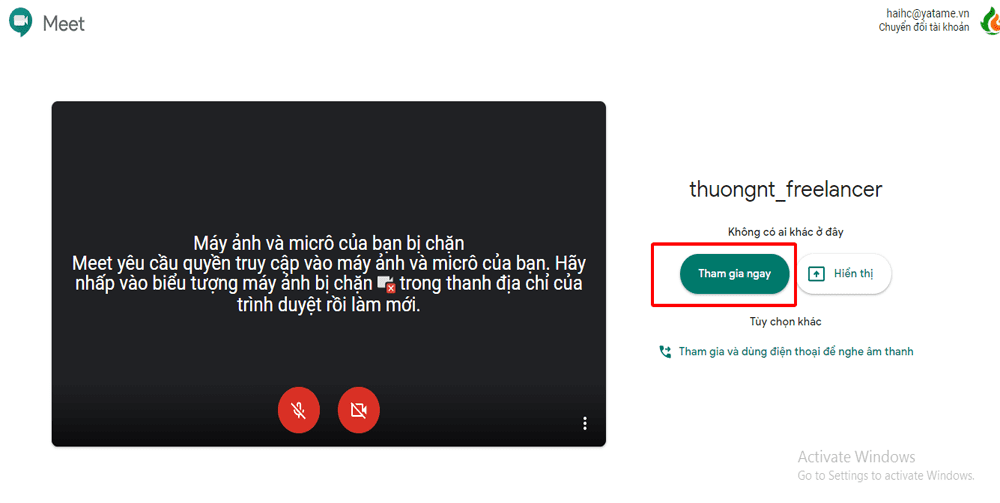 Hướng dẫn sử dụng Google Meet trên Máy tính