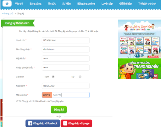 Thể lệ sân chơi Trạng Nguyên Tiếng Việt