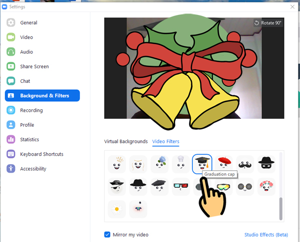 Cách sử dụng filter Zoom trên máy tính, PC