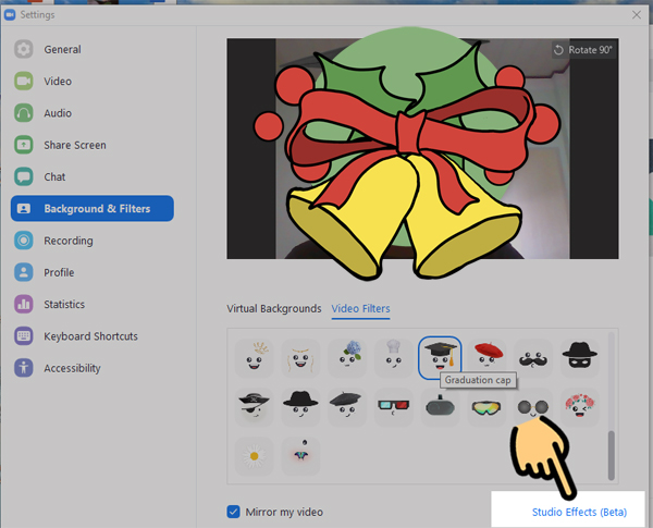 Cách sử dụng filter Zoom trên máy tính, PC