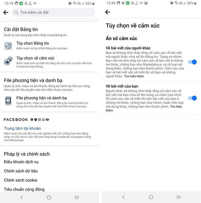 Hướng dẫn ẩn số like trên Facebook trên điện thoại