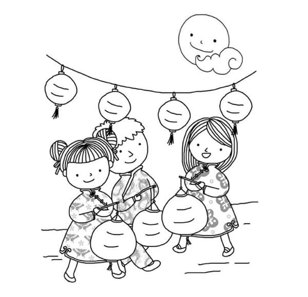 Các bức tranh tô màu tết trung thu