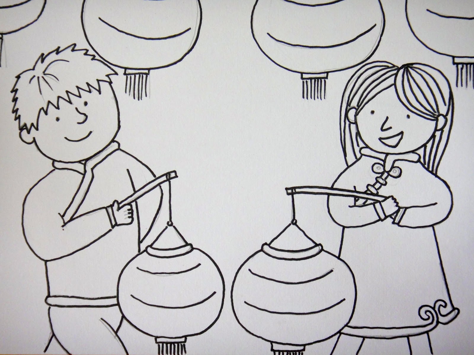 Tranh tô màu Tết trung thu ý nghĩa