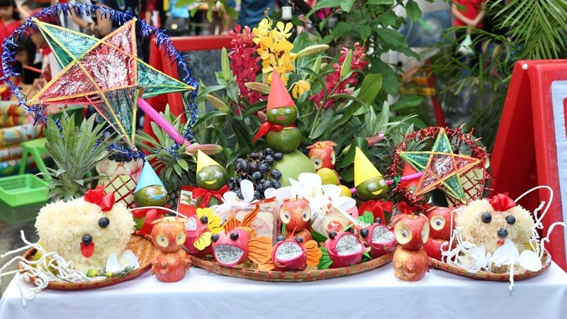 Mâm ngũ quả Trung thu đơn giản